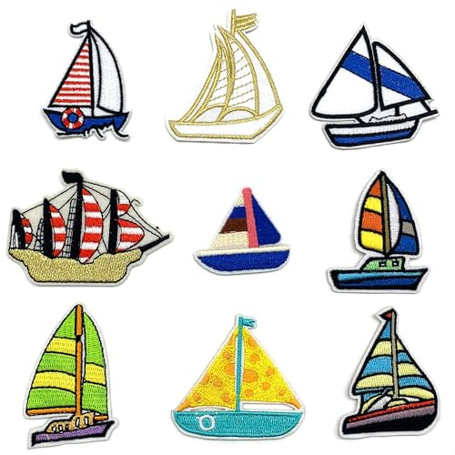 DHER Accessori Patch Sticker Toppa termoadesiva 9 pezzi Abbigliamento stile sportivo ricamo Iron-On tessuto adesivi accessori moda patch adesivi per giacche, jeans, pantaloni, zaini e cappelli (B)