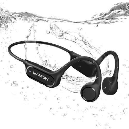 MANKIW Auriculares Conducción Osea Natacion - IP68 Resistente al Agua Auriculares para Nadar,Open-Ear Auriculares Inalámbricos Deportivos con Bluetooth 5.4 y 32G Mp3 para Correr,Natacion y Ejercicio