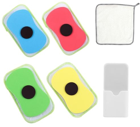 4 Gomme Da Cancellare Magnetiche Per Lavagna Bianca, 1 Portapenne Magnetico E 1 Panno, Forniture Per Ufficio E Didattiche, Riutilizzabili