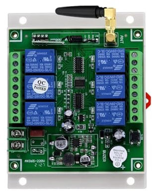 Contrôleur Radio sans fil RF, 2000m, DC12V 24V 36V 6CH, télécommande sans fil RF, système de pont roulant, récepteur, télécommande 868Mhz(Black)