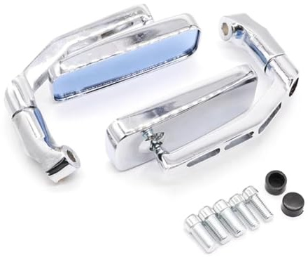 1 par de reflectores retrovisores para motocross con perno de 8 mm y 10 mm y abrazadera de 7/8 para manillar, mayor seguridad para motocicletas y scooters. Espejos traseros(Semi aluminum)