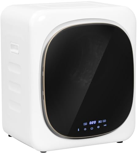 HOMCOM Asciugatrice ad Aria Carico 4kg con Timer e Programma Smart, Asciugabiancheria Elettrica in Acciaio Inox e ABS, 48x40x56 cm, Bianco