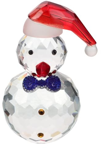 MAGICLULU Bonhomme De Verre Miniature Figurine De Noël Décoration De Table Sculpture De Vacances Collection De Figurines Transparentes