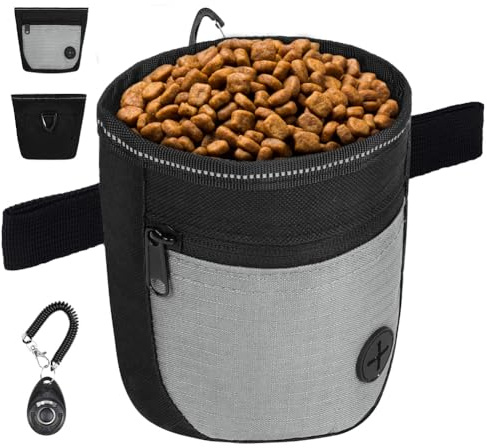 Adiwo Bolsa Premios Perro, Bolsa de Entrenamiento para Perros con Clicker Adiestramiento, Bolsa de Entrenamiento para Perros para Viajes, para adiestrar y pasear