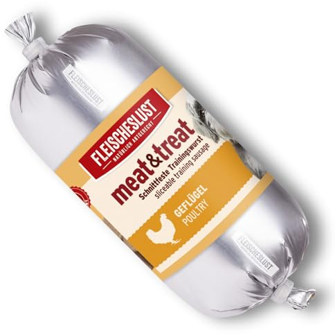 Fleischeslust Hundewurst | Meat & Treat Geflügel (15x200g) | Trainingswurst | schnittfest | Snack für ausgewachsene Hunde