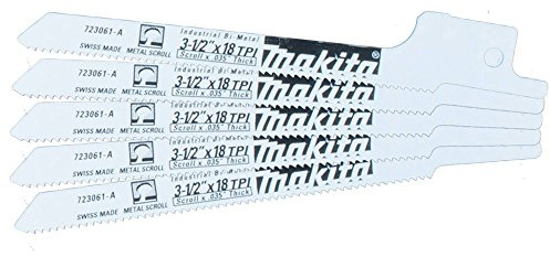 Makita 723061-A-5 3-1/2-Inch 18-TPI Metal Cutting Reciprocating Saw Blade