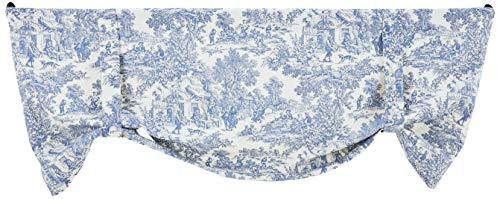 Ellis Curtain Victoria Park Toile - Cortina Superior para Ventana, Color Azul