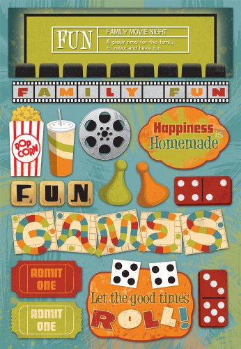 Karen Foster 10986 Design Acid and Lignin Free Scrapbooking Sticker Sheet, Family Fun Night