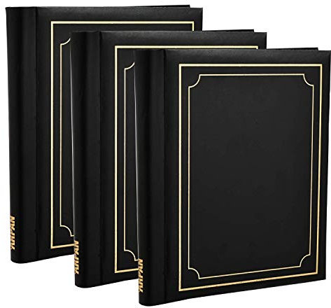 Arpan 3 x Self Adhesive Photo Albums Totaling 108 Sheets 216 Sides - Black