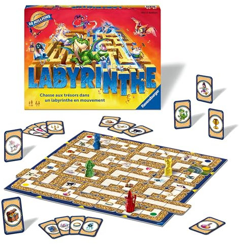 Ravensburger - Labyrinthe - Jeu de Société 7 Ans et Plus - Jeu de Plateau Famille - Stratégie et Réflexion - 2 à 4 Joueurs - Nouvelle Édition - Version Française - 26743