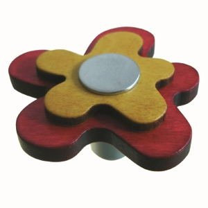 Pomo Madera Tintada 47x45x26mm (Rojo y Amarillo)