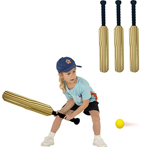 King Sport Children Plastic Cricket Bat and Ball Set, 60Cm Foam Cricket Bat for Boys and Girls, Garden Backyard Beach Park Cricket Set for Junior Kids