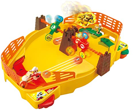EPOCH Super Mario Fireball Stadium - 2-Player Tabletop Action Game for Ages 5+ - Includes Bowser’s Tower, Double-Sided Targets, and Mario & Luigi Collectible Action Figures
