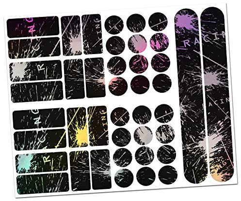Finest Folia 34 piezas de protección para cuadro de bicicleta MTB BMX cadena película protectora R159 R160 (10 hologramas de carreras)