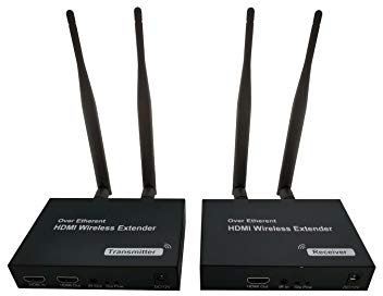 HDMI Wireless Transmitter and Receiver kabelloser Sender und empfänger Full Wireless Extender Kit Loop Out, 200m/656FT für STB, Laptop, Kamera, PC, YouTube, PS4/5 zu TV, Projektor, DSLR Plug and Play