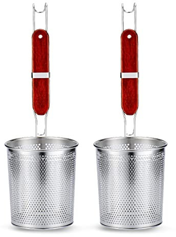 Nudelsieb aus mikroperforiertem Edelstahl, für Lebensmittel, Knödel, Tiefe Küche, 2 Stück (Sieb, 13 cm)