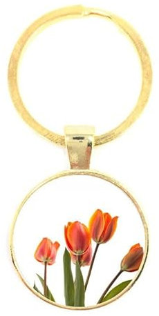Porte-clés Verre - Tulipes, golden/e
