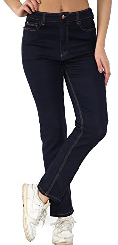 MYT Womens Magic Shaping Straight Leg Jeans Stretch High Waisted Ladies Denim Trousers Indigo 16