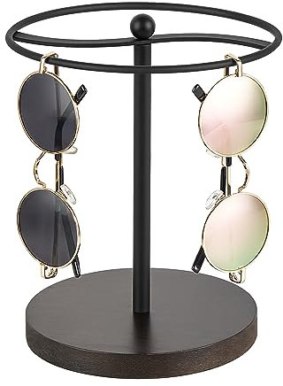 Mkono Sonnenbrillen-Organizer, Brillenhalter, Ständer, Sonnenbrillen-Aufbewahrung, Display für bis zu 12 Paar Brillen, Brillen für Tisch, Kommode, Schreibtisch, Arbeitsplatte, Schlafzimmer, Schwarz