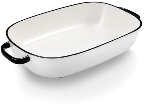 4.5 Quart Ceramic Baking Dish,Serving Bakeware for Casserole,Lasagna,Gratin,Broiling,Roasting,and Baking.Large Deep 14x10x3.11 inches Pan,Safe for Oven Microwave Refrigerator Disinfection Cabinet and