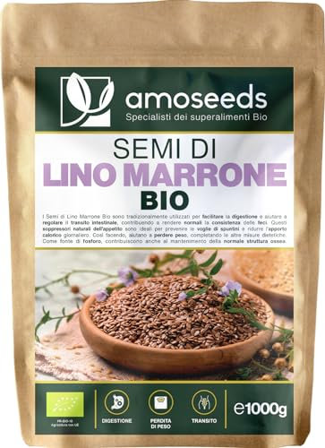 Semi di Lino Marrone BIO 1KG | Interi, Naturale, Senza Glutine né Additivi | Ricchi di Omega 3, Fibre | Flaxseeds di Qualità Superiore