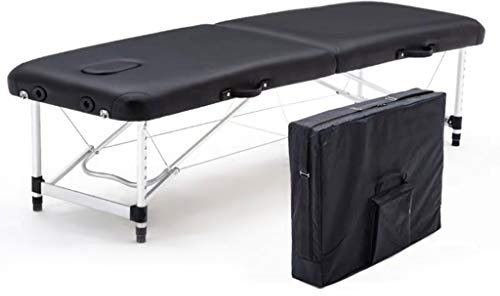 Salon- und Spa-Tische, tragbare Massageliege, Kosmetikliege, faltbares Bett, Sockel, Therapie, Reiki, Tattoo-Salon, Beauty-Spa-Liege (schwarz, 185 x 70 cm)