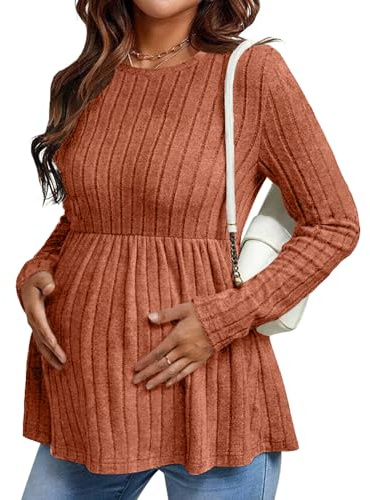 Maternity Shirts Dressy Long Sleeve Pregnancy Fall Tops Work Blouses