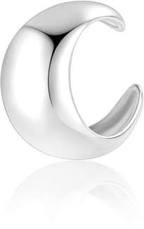 ALEXCRAFT Ear Cuff Argento Orecchini Argento Cerchi Spessi Earcuffs Donna Orecchini Clip Acciaio Inossidabile Donna Grandi Da Orecchie Cuff Earrings Chunky Senza Buco Cartilagine