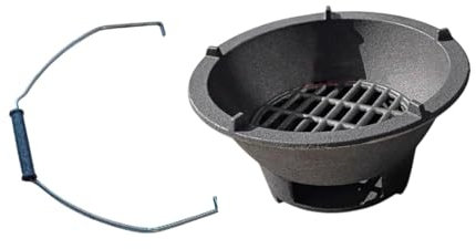 Oshhni Gril à Charbon Portable, Grill Barbecue, Mini Four à Table en Fonte Japonaise pour de Camping de fêtard, 25cm