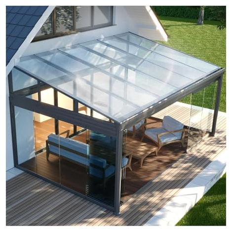 Clear Polycarbonate Roofing Sheets, Transparent Pergola Cover, Roof Panel Replacement, Greenhouse Replacement Canopy Rainproof UV Protection for Garden Carport(60 x 200cm)