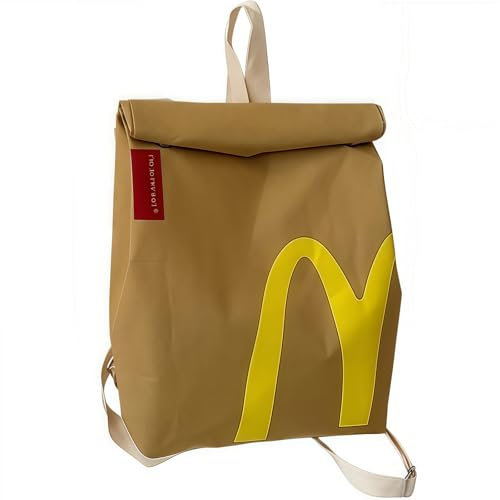 Acfigure Retro Lustiger Rucksack 13.77 Braun Große Kapazität, Lächerliche Persönlichkeit, Pseudo-echte Papiertasche, Schulrucksack, Geeignet Für Studenten, Arbeit, Reisen Und Andere Funktionen
