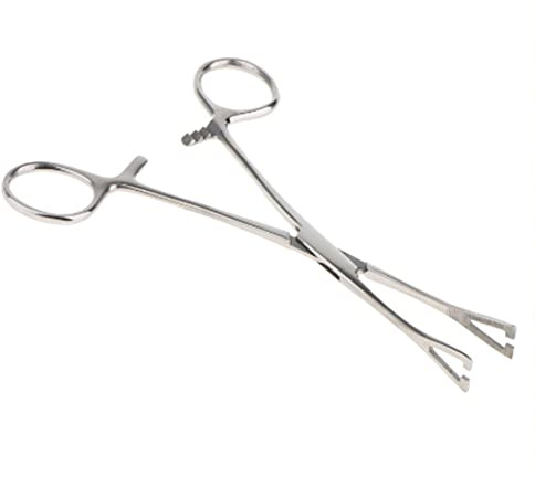 Quisiete Pinza de Apertura Triangular, Herramienta de Pinza para PerforacióN de Acero Inoxidable, Cuerpo de Alicates para PerforacióN de Oreja, Labio, Nariz, Lengua