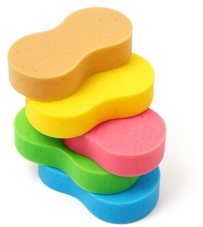 5 Pack Large Car Wash Sponges Non-Scratch Sponges for Auto, Truck, RV, Boat Cleaning Thick Foam for Kitchen, Bathroom, Household (Large)