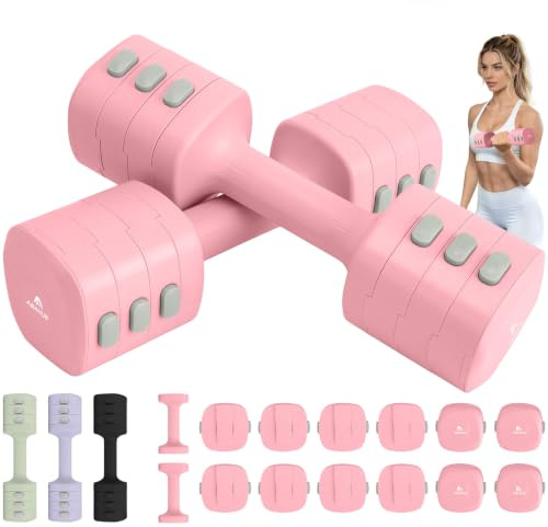 Abahub 4 en 1 Set de Mancuernas Ajustables 2.5kg Pesas x2 Par Para Mujer