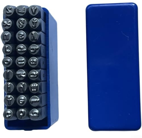 Juego de sellos de acero resistente, 27 piezas, perfecto para joyas de bricolaje y marcado de metal, letras estampadas, código de número de acero para perforador de moldes