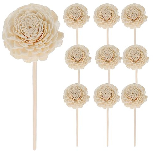SWETRACE Bastoncini Diffusori in Rattan Fiori Profumati 10 Pezzi, Accessori per Diffusore Oli Essenziali per Aromaterapia, Decorazione Naturale per Soggiorno, Bagno e Ufficio