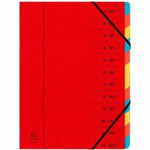 Exacompta 8 x Ordnungsmappe Nature Future A4 12-teilig rot