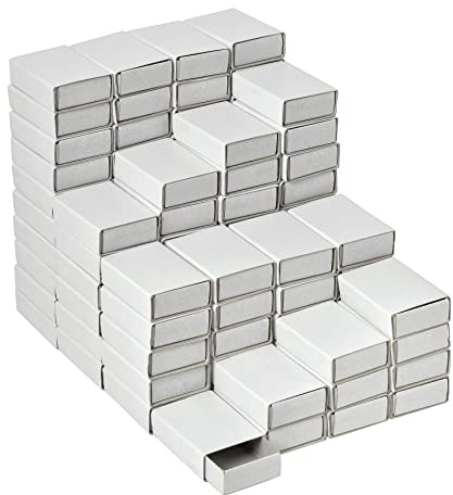 VBS XXL Pack de 100 boîtes à allumettes blanches 5x3,5x1,5cm DIY Boîte cadeau