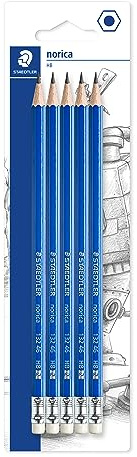 STAEDTLER 132 46BK5D Norica Eraser-Tipped Pencils (Pack of 5)