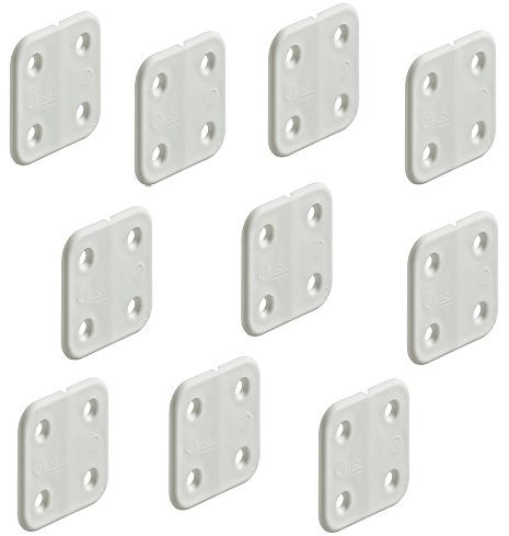 Gedotec Aufschraubscharnier weiß Kunststoff-Scharnier gelenklos | Möbelscharnier 40 x 40 mm | Boot & Caravan-Scharnier aus widerstandsfähiges Polypropylen | 10 Stück - Türscharnier für Wohnwagen