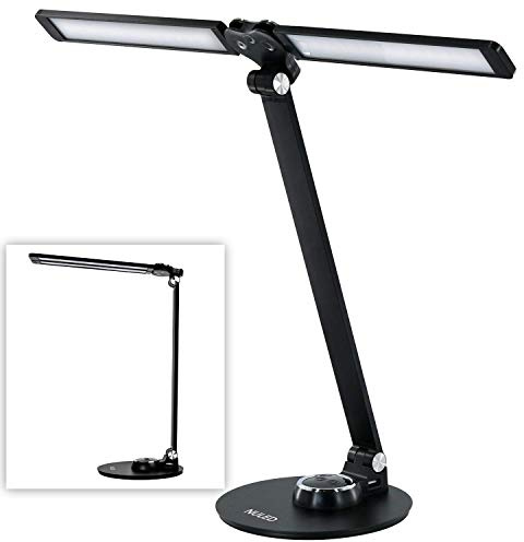 NUNET LED-skrivbordslampor för hemmakontor, pianolampa för upprätt piano, roterbara skrivbordslampor i aluminium med USB-laddningsport, ögonvänligt lä/3 belysningslägen/justerbar ljusstyrka
