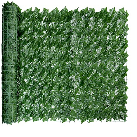 Bybeton Artificial Ivy Privacy Fence Screen - 40 X 120 UV-Anti Fake Leaves Vines - Patio Balcony Privacy, Garden, Backyard Greenery Wall Decor