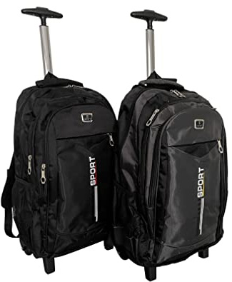 RHP Sac à dos avec fonction trolley - Sac à dos trolley à tirer avec compartiment pour ordinateur portable pour l'école, l'université, les voyages, les excursions ou le shopping Valise Sac de voyage