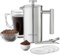 Andrew James Double Walled Stainless Steel Cafetiere Gift Set with Coffee Measuring Spoon and Bag Sealing Clip | Delicious French Press Coffee | Easy to Clean (600ml, Stainless Steel)