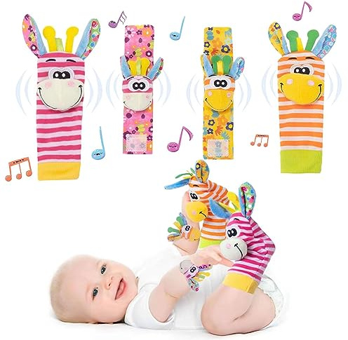 Accevo Baby Wrist Rattles & Rattles Socks Baby Soft Toys Early Learning Toys for Toddlers Newborn Baby Gifts Toys for Babies for Infant Girls Boys 0-36 Months, Colourful