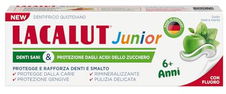 LACALUT Dentifrice junior 6+ ans. Hygiène quotidienne de protection des caries. avec fluor et xylitol. Saveur de pomme et de menthe 55 ml