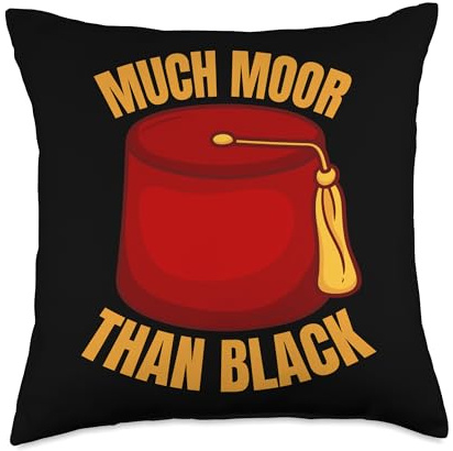 Moor Moorish American Moroccan Red Hat Moslem Moorish FLag Throw Pillow