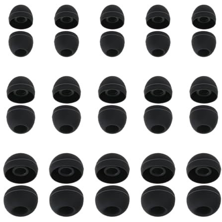 SGERUFZ 30 Pièces Embout Ecouteur Silicone, Embouts Intra-Auriculaires en Silicone Doux, Remplacements, Couvertures pour Casques, Compatible avec la Plupart des Écouteurs (S/M/L) (Noir)