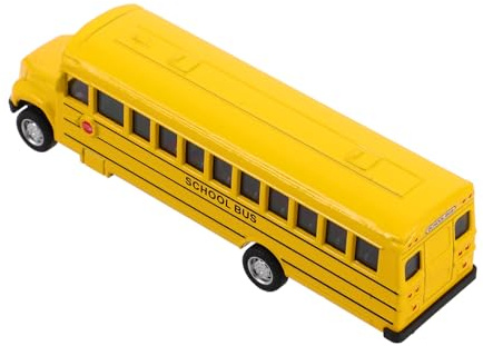 SOPOTUTU Bus scolaire jaune avec tirette arrière - Bus scolaire en métal - Véhicule à friction - Jouet éducatif - Retour à la décoration scolaire pour garçons et filles