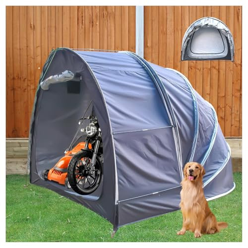 Fxiaobin Box Moto per Esterno Appeso 2 in 1 Copertura Moto per Esterno con Doppie Porte per 2-5 Biciclette Garage Auto per Esterno Capannone per Esterno,Black